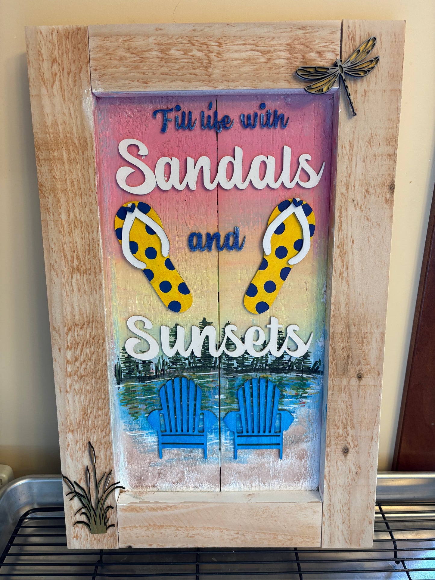 Fill Life With Sandals and Sunsets Framed Sign